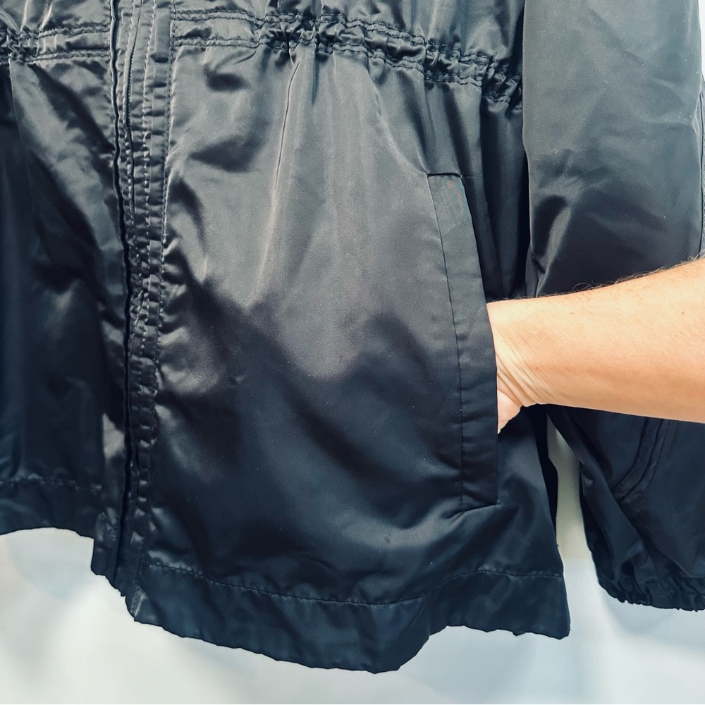 Athleta Escape black lightweight cinched long jacket, size XL - Picture 6 of 13